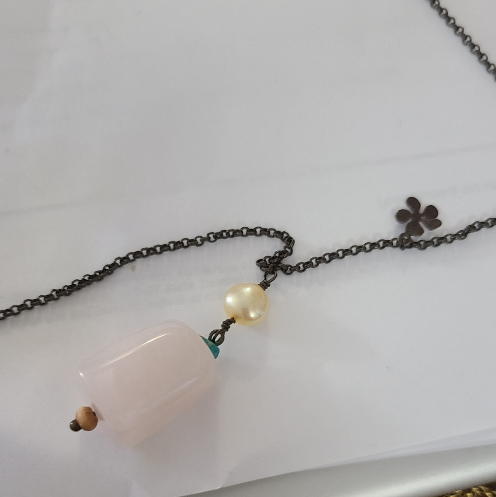 Pilgrim black chain with various colored charm. 37.5"